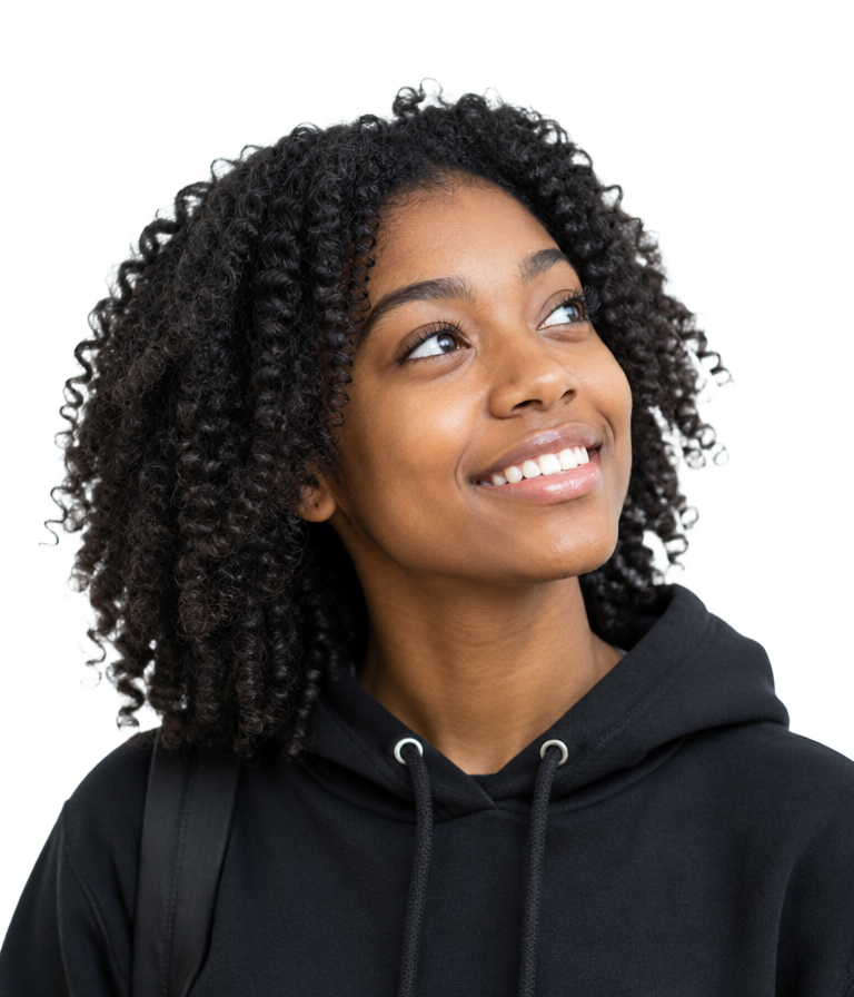 Smiling college student
